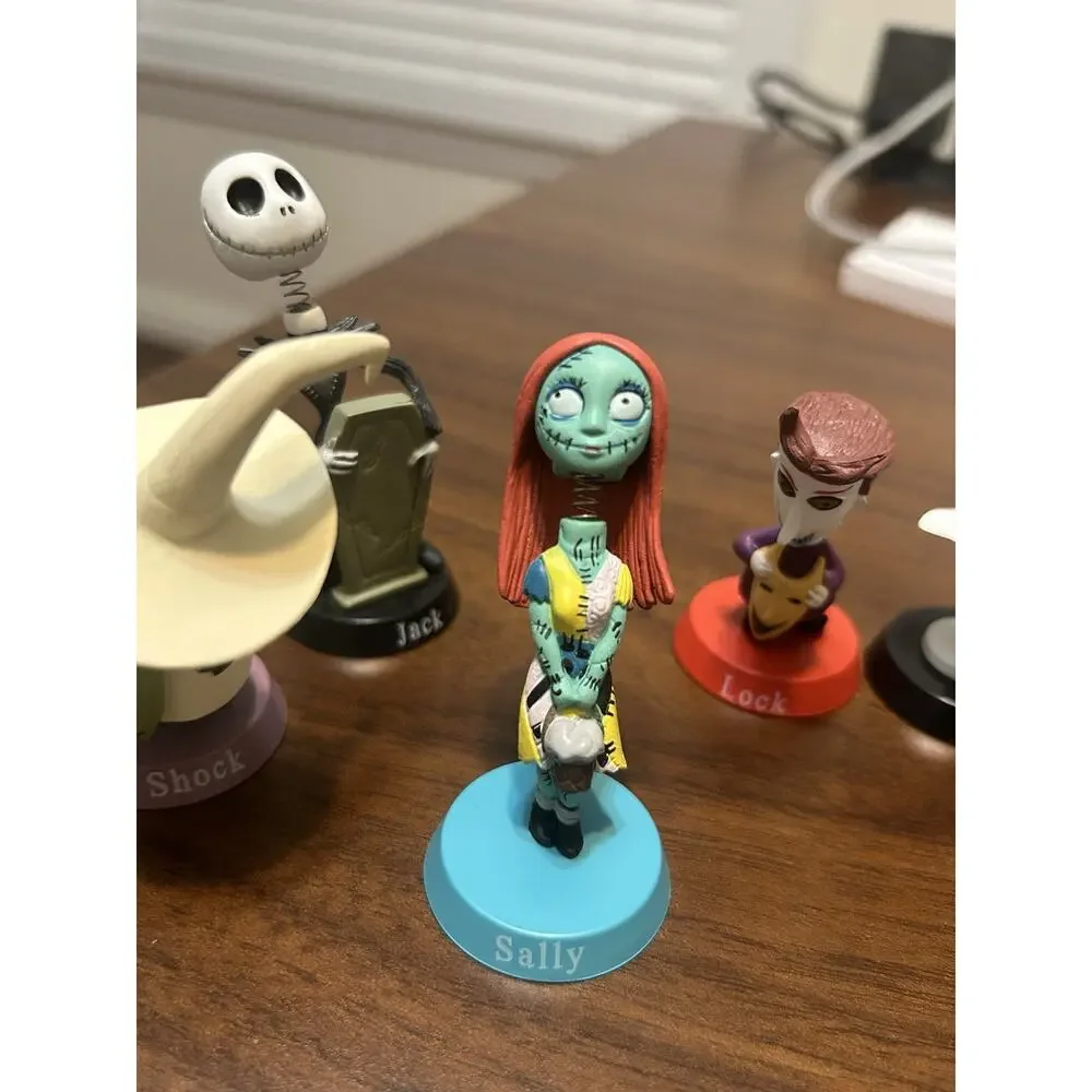 Disney Nightmare Before Christmas 6 Of The Mini Bobble Spring Head Figures READ
